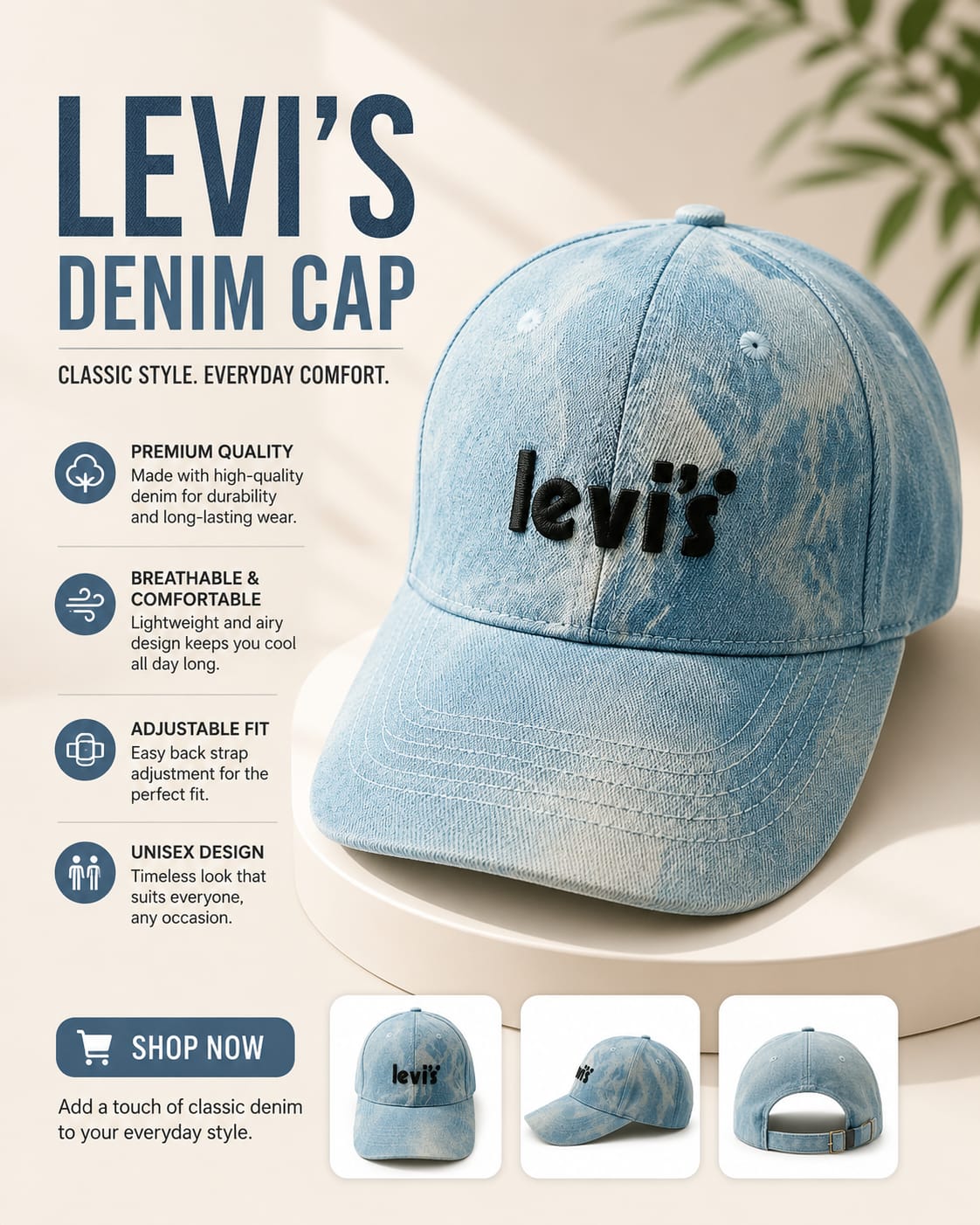 Imported Levis Denim Cap