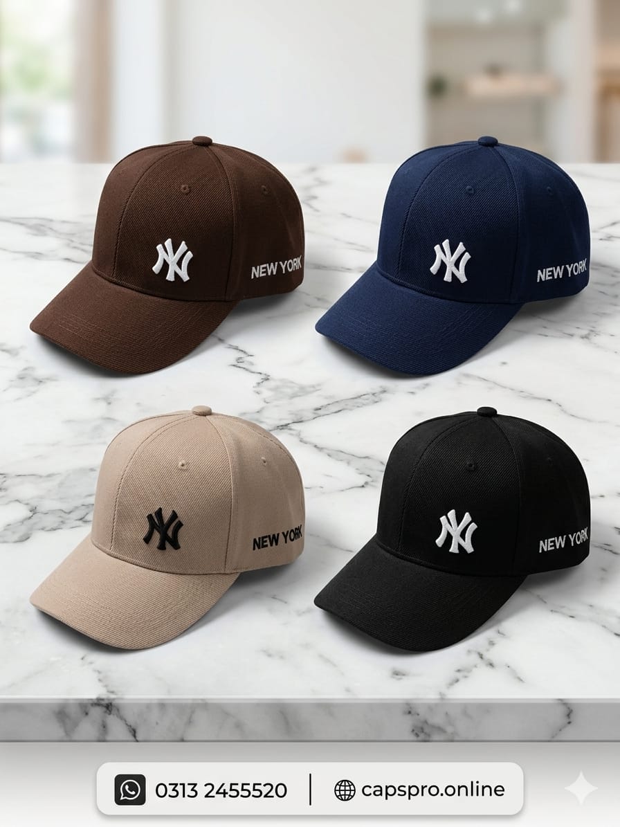 NY Side Logo Acrylic Fabric Caps